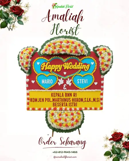 Papan Bunga Pernikahan Walian